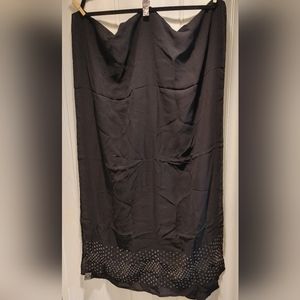 Gianni Versace 27"x82" black sequin scarf